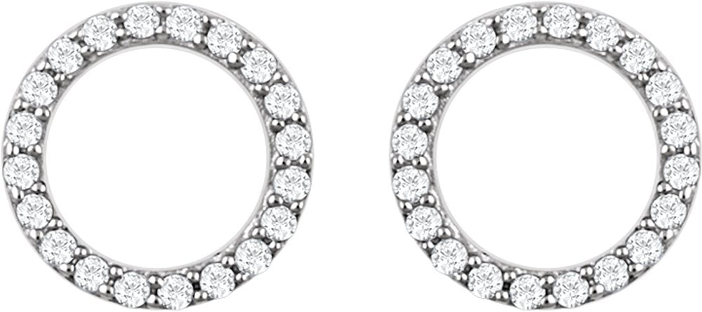 14K White 1/5 CTW Natural Diamond Circle Earrings