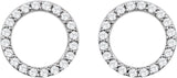 14K White 1/5 CTW Natural Diamond Circle Earrings