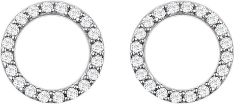 14K White 1/5 CTW Natural Diamond Circle Earrings