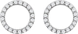 14K White Gold 1/5 CTW Natural Diamond Circle Earrings