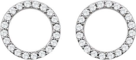 14K White Gold 1/5 CTW Natural Diamond Circle Earrings