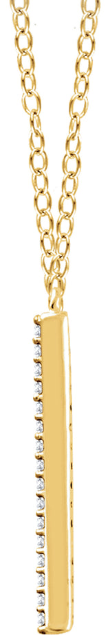 14K Yellow Gold 1/6 CTW Natural Diamond V 18" Necklace