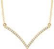 14K Yellow Gold 1/6 CTW Natural Diamond V 18" Necklace