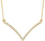 14K Yellow Gold 1/6 CTW Natural Diamond V 18" Necklace