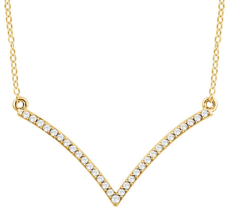 14K Yellow 1/6 CTW Natural Diamond V 18" Necklace