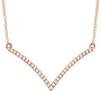 14K Rose Gold 1/6 CTW Natural Diamond V 18" Necklace