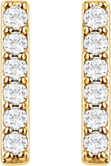 14K Yellow 1/10 CTW Lab-Grown Diamond Bar Earrings