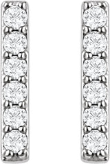 Platinum 1/10 CTW Natural Diamond Bar Earrings