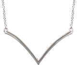 14K White V 16-18" Necklace