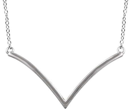 14K White V 16-18" Necklace