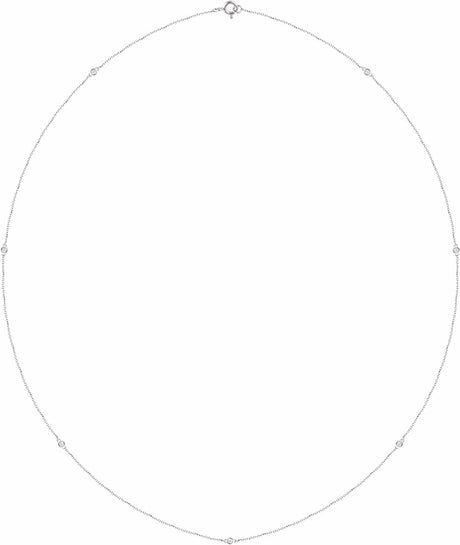 14K White Gold 1/4 CTW Natural Diamond 7-Station 24" Necklace