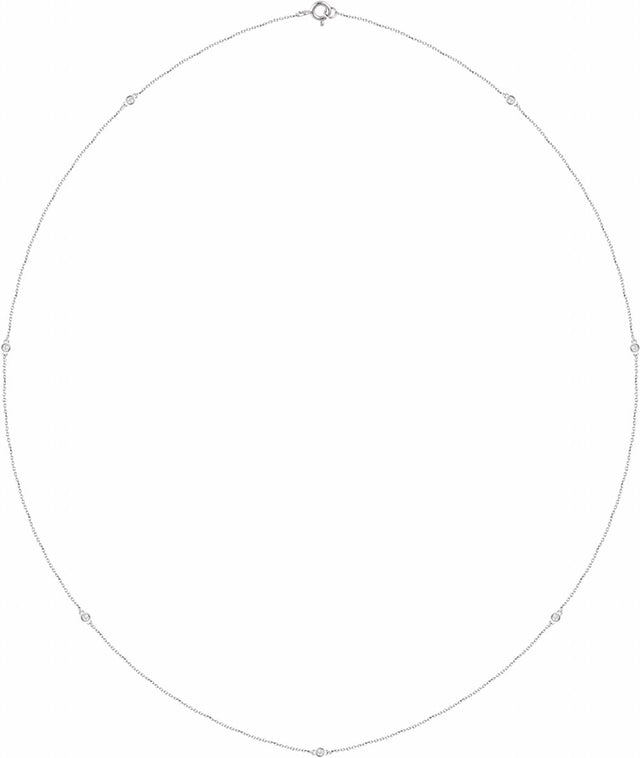 14K White Gold 1/4 CTW Natural Diamond 7-Station 24" Necklace