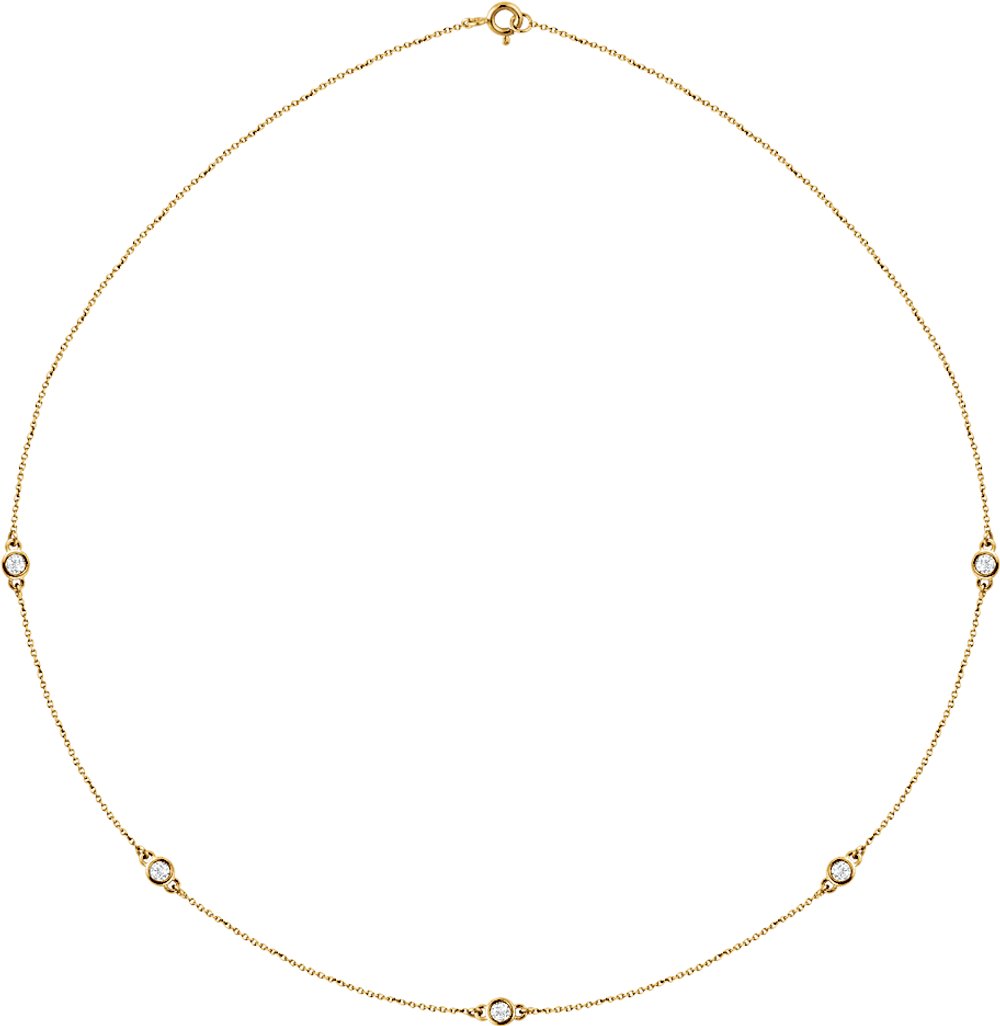 14K Yellow 1/2 CTW Lab-Grown Diamond 5-Station 18" Necklace