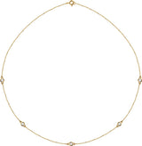 14K Yellow Gold 1/2 CTW Natural Diamond 5-Station 18" Necklace