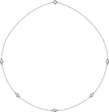 14K White 1/2 CTW Natural Diamond 5-Station 18" Necklace