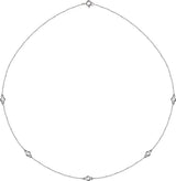 14K White Gold 1/2 CTW Lab-Grown Diamond 5-Station 18" Necklace