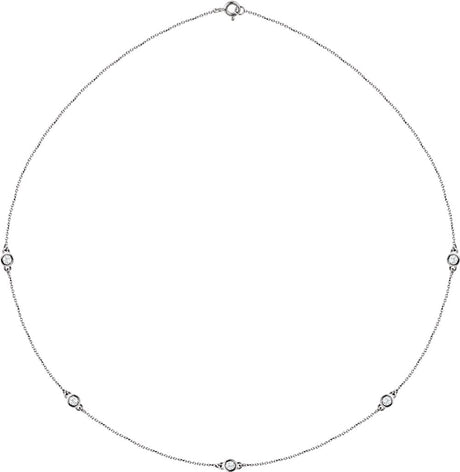 14K White Gold 1/2 CTW Lab-Grown Diamond 5-Station 18" Necklace