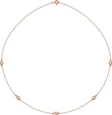 14K Rose 1/2 CTW Natural Diamond 5-Station 18" Necklace