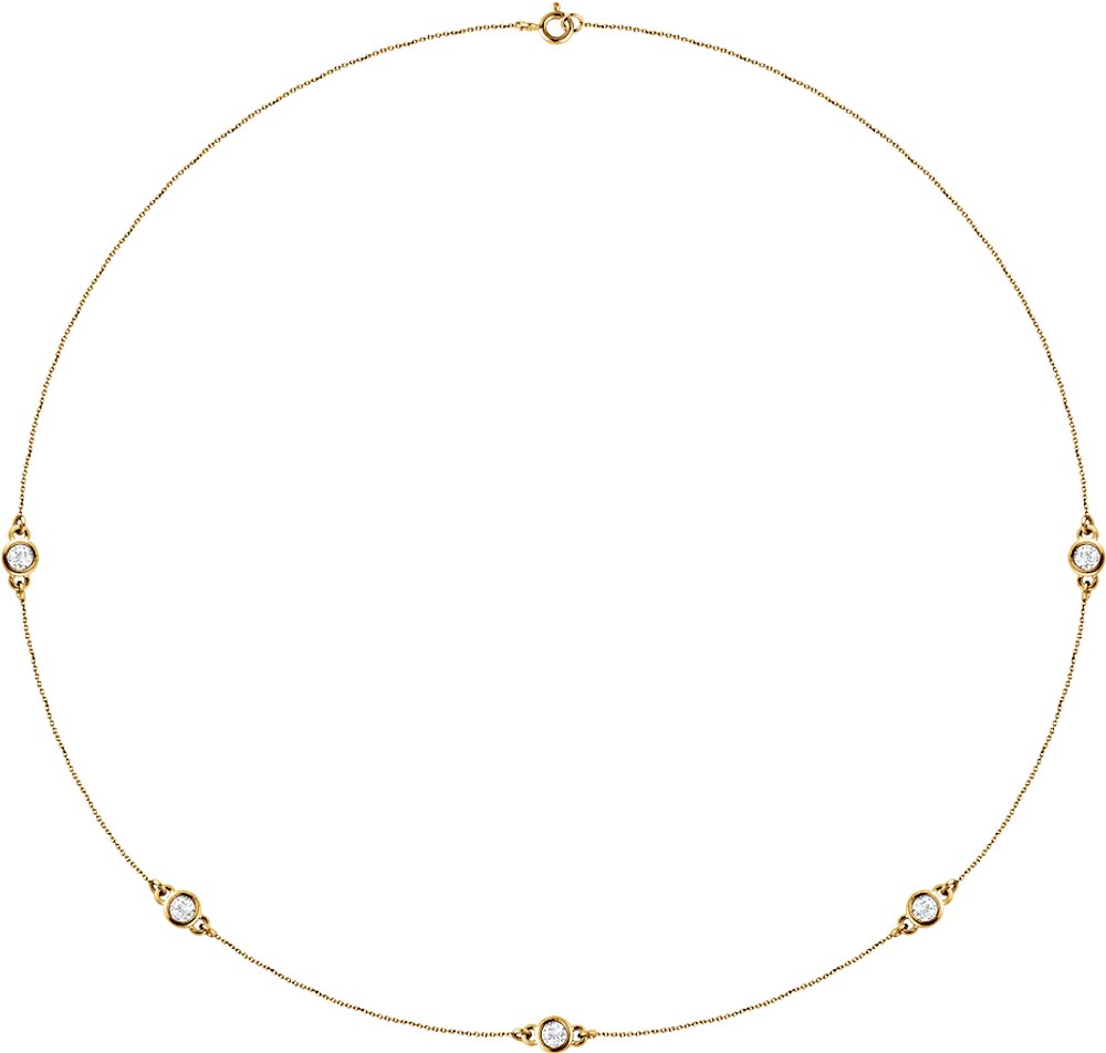 14K Yellow 3/4 CTW Lab-Grown Diamond 5-Station 18" Necklace