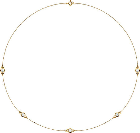 14K Yellow 3/4 CTW Lab-Grown Diamond 5-Station 18" Necklace