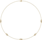 14K Yellow Gold 3/4 CTW Lab-Grown Diamond 5-Station 18" Necklace