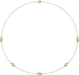 14K Yellow 3/4 CTW Lab-Grown Diamond 5-Station 18" Necklace