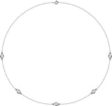 14K White Gold 3/4 CTW Natural Diamond 5-Station 18" Necklace