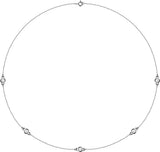 14K White Gold 3/4 CTW Natural Diamond 5-Station 18" Necklace