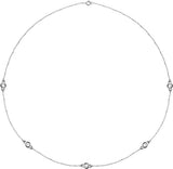 14K White Gold 1 CTW Lab-Grown Diamond 5-Station 18" Necklace