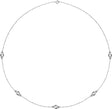 14K White 1 CTW Natural Diamond 5-Station 18" Necklace