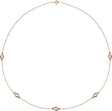 14K Rose Gold 1 CTW Natural Diamond 5-Station 18" Necklace