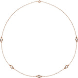 14K Rose Gold 1 CTW Natural Diamond 5-Station 18" Necklace
