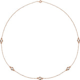 14K Rose Gold 1 CTW Natural Diamond 5-Station 18" Necklace