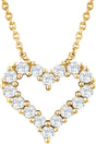 14K Yellow Gold 1/4 CTW Natural Diamond Heart 18" Necklace