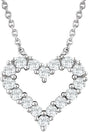14K White Gold 1/4 CTW Natural Diamond Heart 18" Necklace
