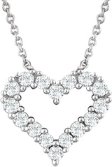 14K White 1/4 CTW Natural Diamond Heart 18" Necklace