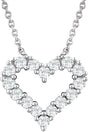 14K White 1/4 CTW Natural Diamond Heart 18" Necklace