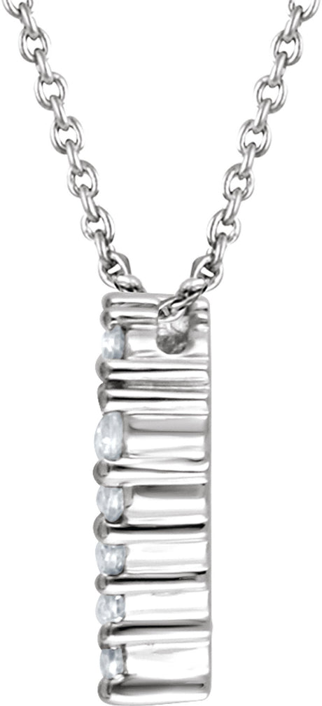 14K White Gold 1/4 CTW Natural Diamond Heart 18" Necklace