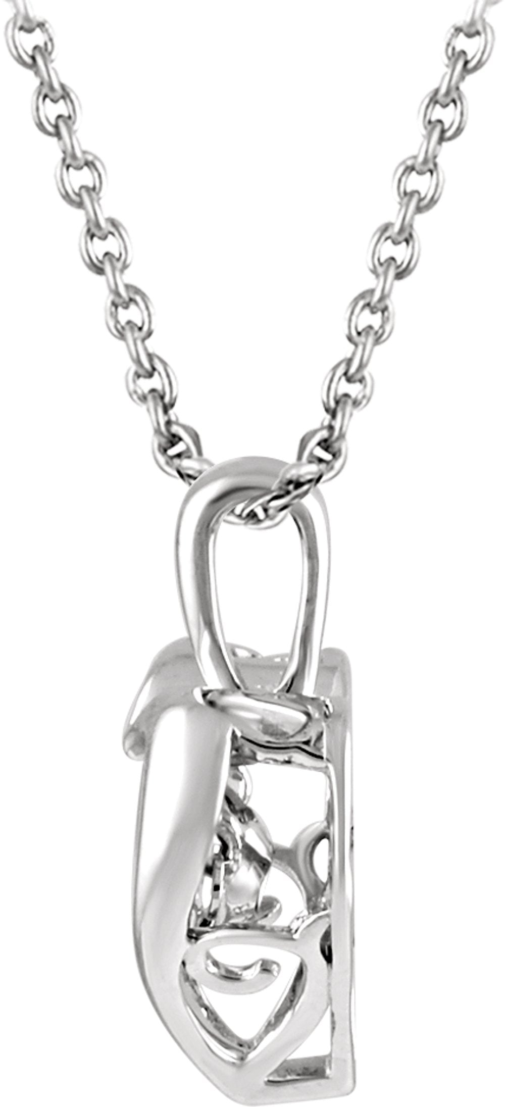 Sterling Silver Mystara® 1/10 CTW Natural Diamond Heart 18" Necklace