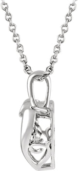 Sterling Silver Mystara® 1/10 CTW Natural Diamond Heart 18" Necklace