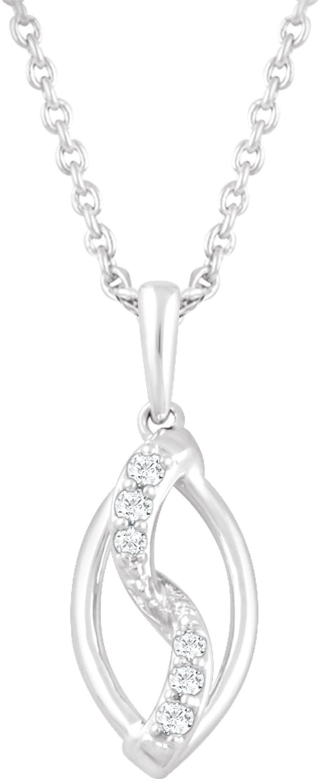 Sterling Silver .08 CTW Natural Diamond 18" Necklace