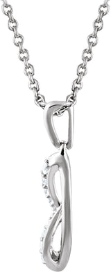 Sterling Silver .08 CTW Natural Diamond 18" Necklace