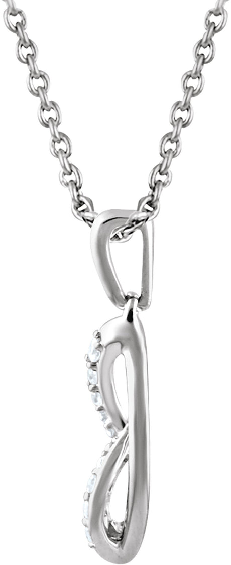 Sterling Silver .08 CTW Natural Diamond 18" Necklace