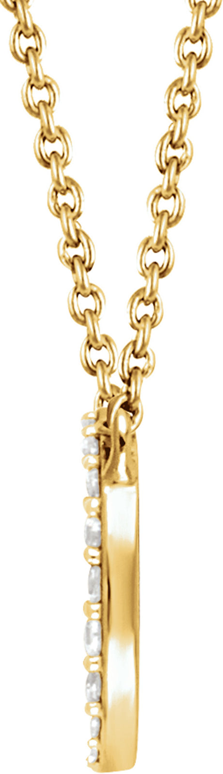 14K Yellow 1/3 CTW Natural Diamond Cluster 16-18" Necklace