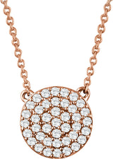 14K Rose 1/3 CTW Natural Diamond Cluster 16-18" Necklace