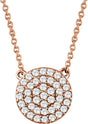 14K Rose 1/3 CTW Natural Diamond Cluster 16-18" Necklace
