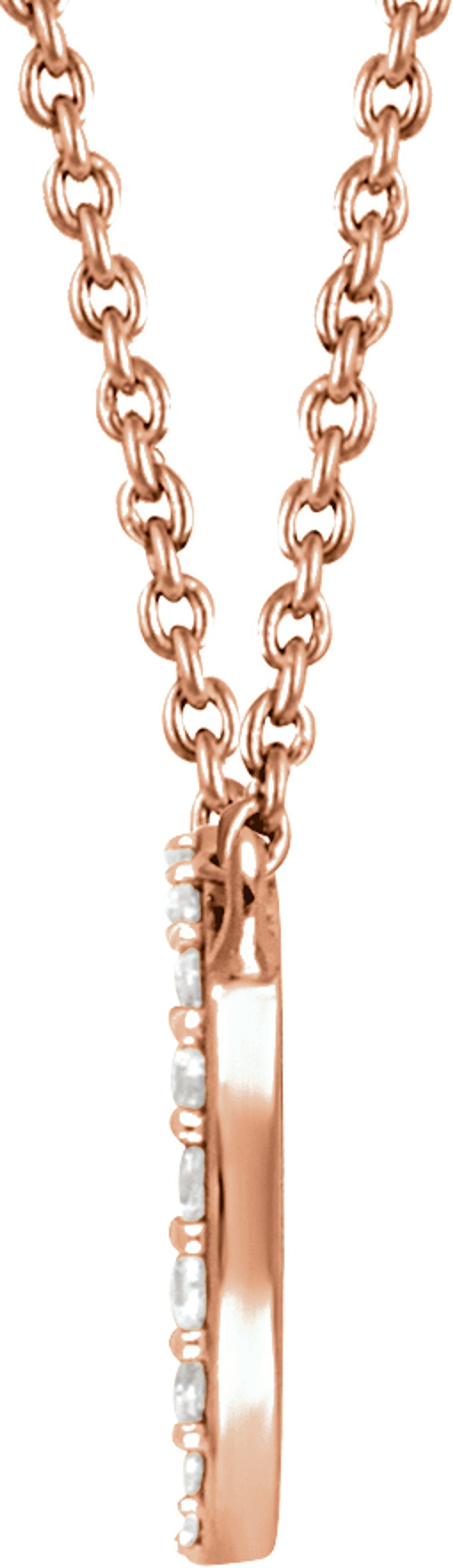 14K Rose 1/3 CTW Natural Diamond Cluster 16-18" Necklace