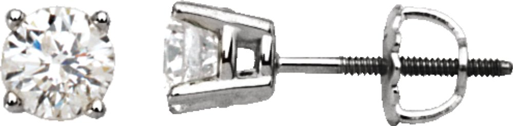 14K White Gold 1/2 CTW Natural Diamond Stud Earrings