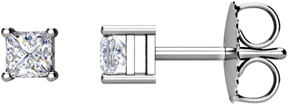 14K White 1/6 CTW Natural Diamond Stud Earrings
