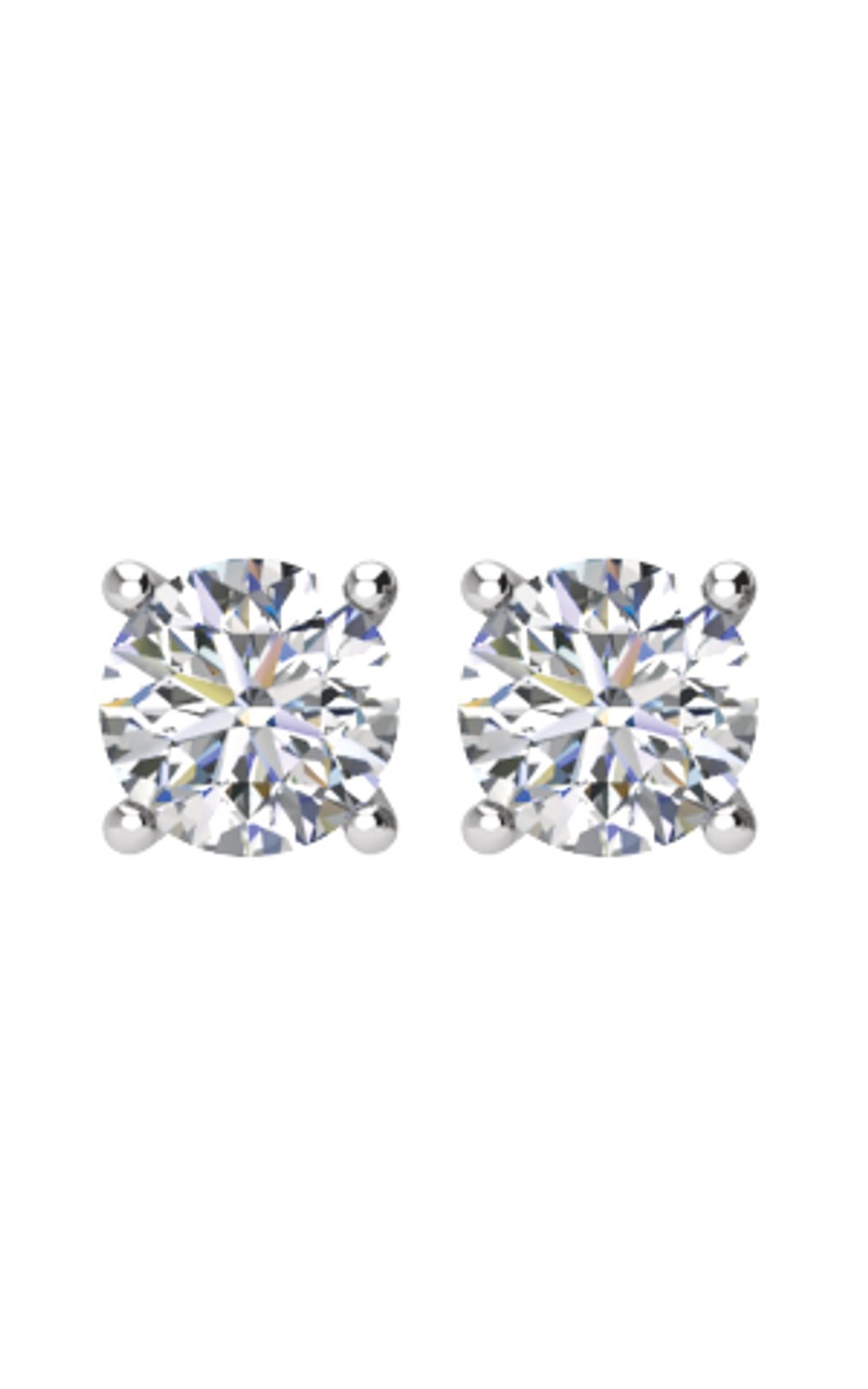 14K White Gold 1/2 CTW Natural Diamond Earrings